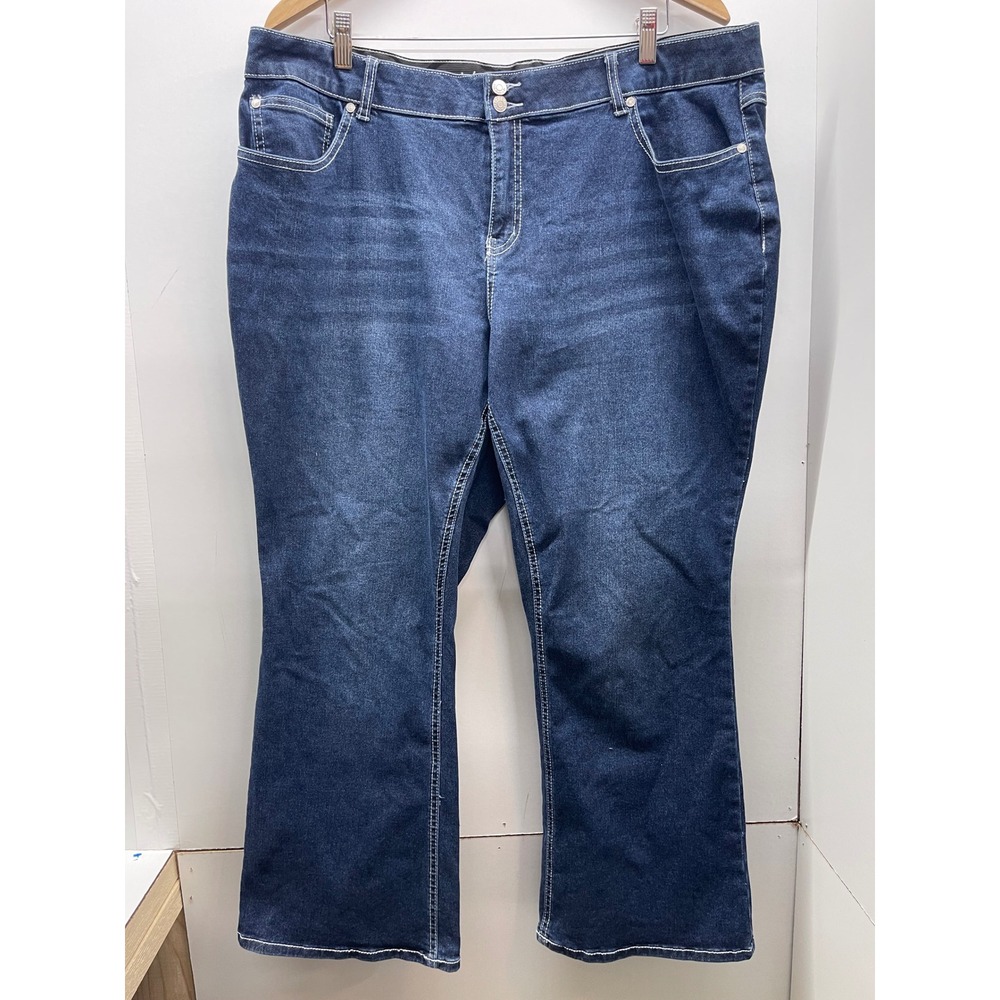 C. Est. 1946 Denim Womens 20WP Dark Wash Hi-Rise Flare Leg Jeans‎ Blue